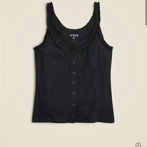 J. Crew Black Ruffled Sleeveless Tank Top *NWOT*